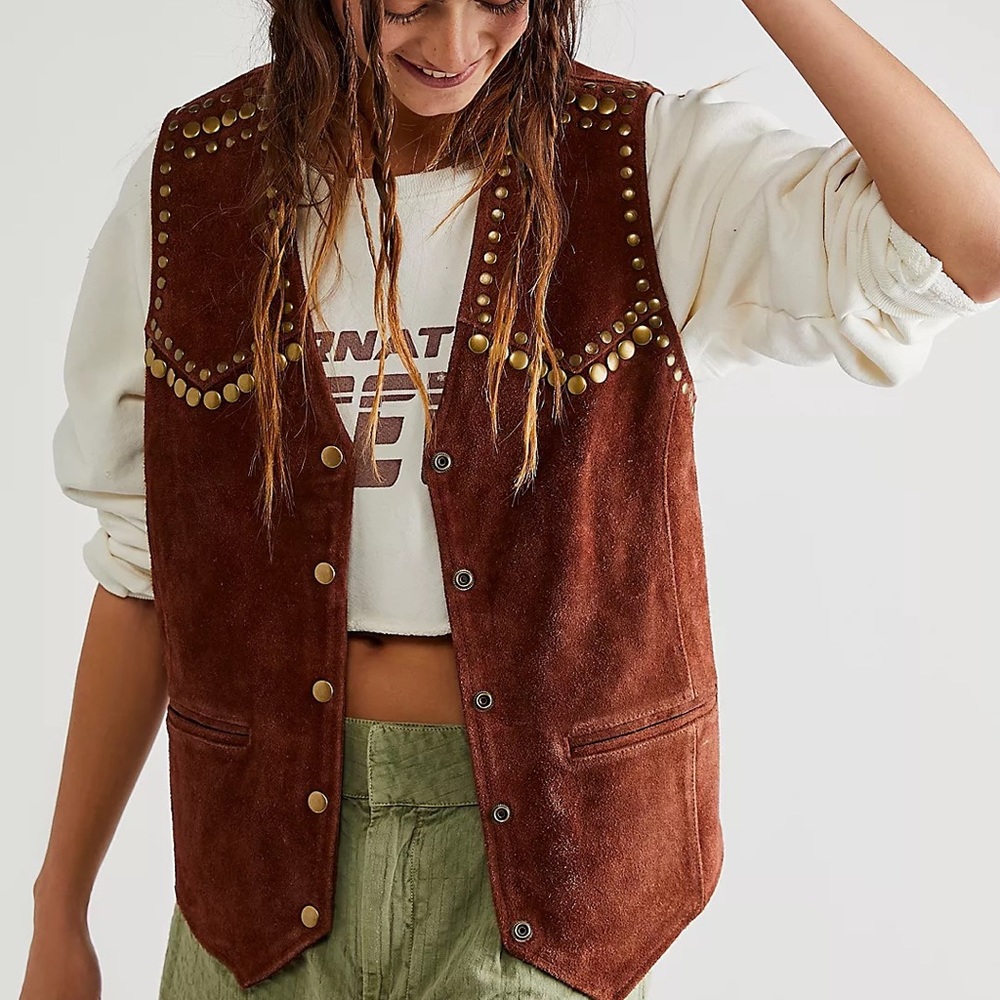Free People Understated Leather Vest